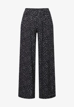 Ulla Popken DOTTED - Stoffhose - Black -Ulla Popken dd1786716afe463ba676a9b59b757b91