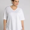 Ulla Popken PLUS SIZE V-NECK TEE - T-Shirt Basic - Schneeweiß 1 Ulla Popken PLUS SIZE V-NECK TEE - T-Shirt Basic - Schneeweiß -Ulla Popken de07d14a9a00435285f95f293a599029