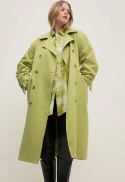 Ulla Popken Trenchcoat - Groen -Ulla Popken de79a1919288403095b3dd2dceab5876