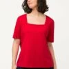 Ulla Popken ZIERNAHT, CARREE-AUSSCHNITT, HALBARM - T-Shirt Basic - Litchi