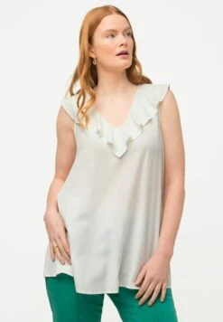 Ulla Popken SANS MANCHES DÉCOLLETÉ EN V. - Bluse - Blanc Cassé -Ulla Popken deb75dfe28384af38c88489b333bec3d 1