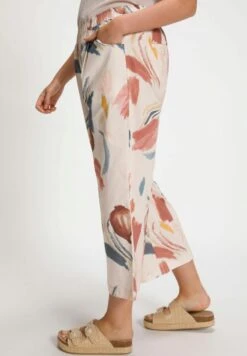 Ulla Popken MOTIF COUP DE PINCEAU CEINTURE ÉLASTIQUE - Stoffhose - Rose Poudré -Ulla Popken df616398a3bf4a05aa592d42351fbf67