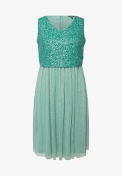 Ulla Popken MIDI À PAILLETTES SANS MANCHES COL EN V - Cocktailkleid/festliches Kleid - Gris Turquoise -Ulla Popken e0ec0bb347fa440ab57051fa29bba0ea