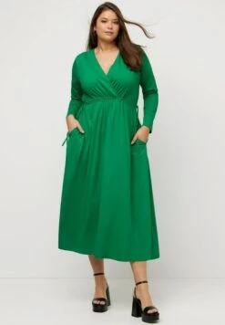 Ulla Popken Jerseykleid - Smaragdgrün