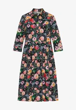 Ulla Popken BLOMENE A LIJN - Blusenkleid - Marine -Ulla Popken e2d22aed110e4fed952d1685049cff62