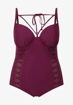 Ulla Popken TOUR DE C - Badeanzug - Vin Rouge -Ulla Popken e3164dc24784450f9fb82e2380a34d61