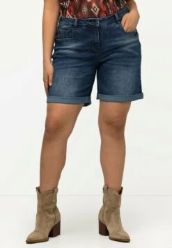 Ulla Popken DÉTAILS DESTROY - Jeans Shorts - Jean Bleu Foncé