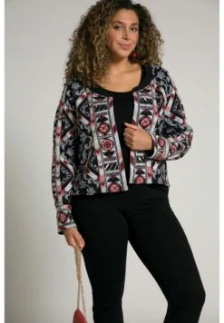 Ulla Popken RUNDHALS OFFENE FORM - Strickjacke - Schwarz -Ulla Popken e3f6015b0c4d44e88df65b73aca98812