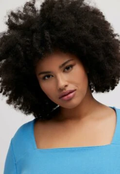 Ulla Popken QUERNAHT, CLASSIC, CARRÉE-AUSSCHNITT, 3/4-ARM - Langarmshirt - Stahlblau -Ulla Popken e44298ec8c3a4dd199041918f8a55b04