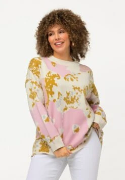 Ulla Popken FLEURS COL - Strickpullover - Blanc Cassé -Ulla Popken e45511b07004411fb9153523314a974f