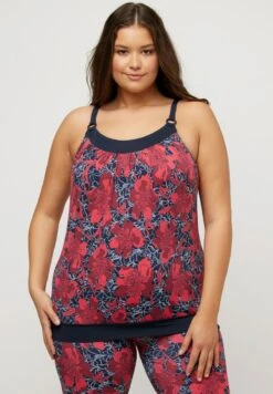 Ulla Popken DE TANKINI FLEURS BONNETS SOUPLES BASE ÉLASTIQUE - Unterhemd/-shirt - Marine -Ulla Popken e4c3c282a8124c518345432f1e0b5886 1