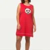 Ulla Popken LONGLINE PANDA GRAPHIC - Nachthemd - Light Red