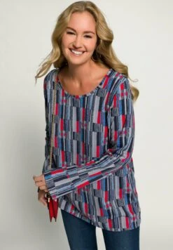 Ulla Popken Langarmshirt - Bleu Marine -Ulla Popken e6fa400d6ba54f51a49ced25e99962d8