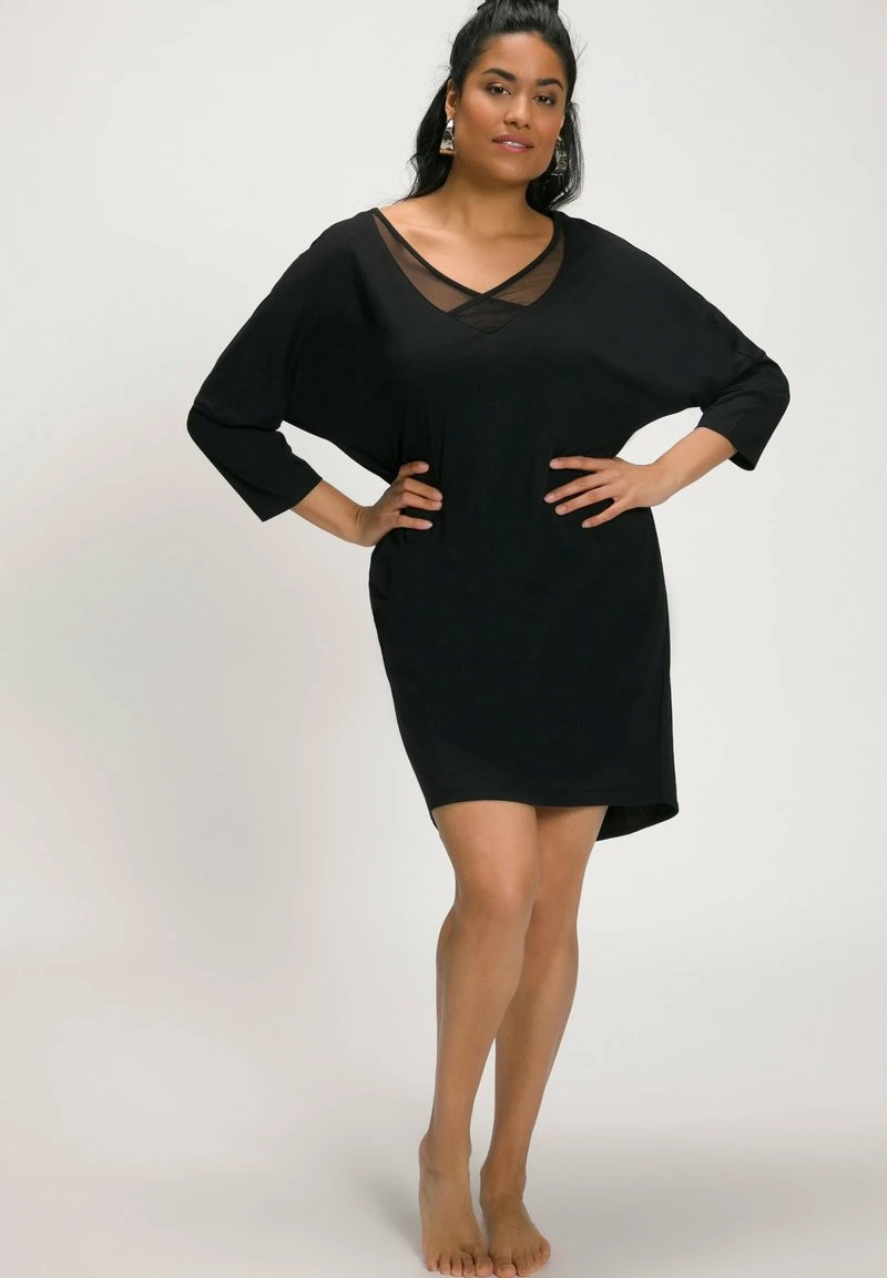 Ulla Popken COL EN V MANCHES LONGU - Nachthemd - Noir 4 Ulla Popken COL EN V MANCHES LONGU - Nachthemd - Noir – Bild 2