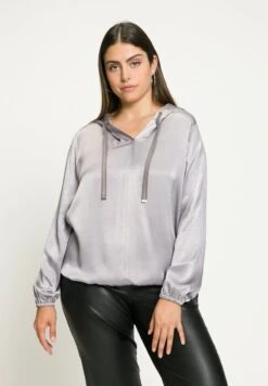 Ulla Popken Bluse - Gris Clair Chiné -Ulla Popken e77dd62e40b24ad0a3505f2e1bd478a8