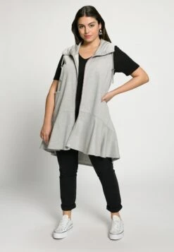 Ulla Popken Weste - Lichtgrijs Melange