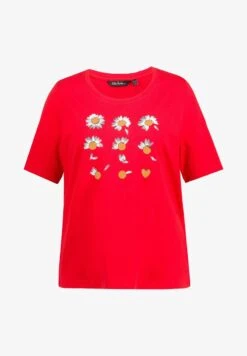 Ulla Popken T MIT GÄNSEBLÜMCHEN MOTIV CLASSIC - T-Shirt Print - Paprikarot -Ulla Popken e866f799978d4adabc7875945d99774e