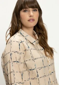 Ulla Popken Hemdbluse - Beige -Ulla Popken e8e115308ce6400a87c170cab7106c9d