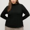 Ulla Popken DETAIL LONG SLEEVE STRETCH - Sweatshirt - Black -Ulla Popken e9ee9ff54cb546159e783152e9c8fce2