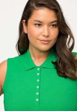 Ulla Popken REGULAR ÄRMELLOS - Poloshirt - Grass Green -Ulla Popken eb30a0de883249bf8d5643684156dae1