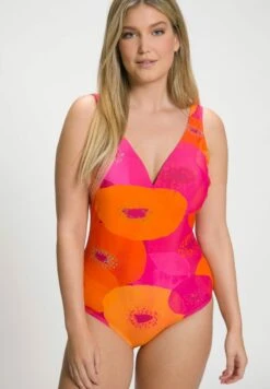 Ulla Popken Badeanzug - Dark Azalea Multi