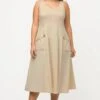Ulla Popken FABRIC MIX ECO - Jerseykleid - Beige