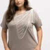Ulla Popken T-Shirt Print - Taupe -Ulla Popken ee910d02939748c78f714260daa0e995