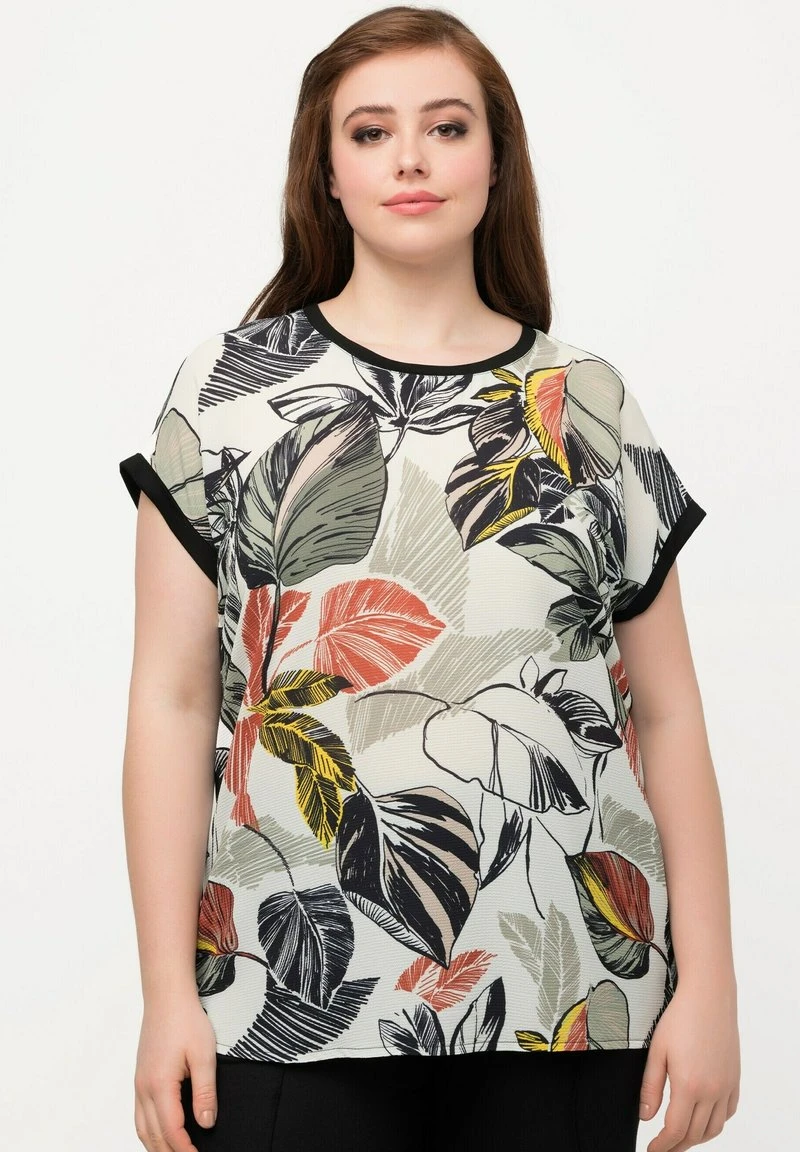 Ulla Popken OVERSIZE IMPRIMÉ FEUILLES COL ROND MANCHES COURTES - Bluse - Noir 8 Ulla Popken OVERSIZE IMPRIMÉ FEUILLES COL ROND MANCHES COURTES - Bluse - Noir – Bild 6