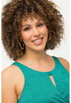 Ulla Popken MOTIF FEUILLES, DRAPÉ - Badeanzug - Turquoise -Ulla Popken f00642abda734fc3a2f4e356996512e4