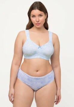 Ulla Popken SANS ARMATURES BONNET C-D IMPRIMÉ FLORAL - Bustier - Bleu Clair
