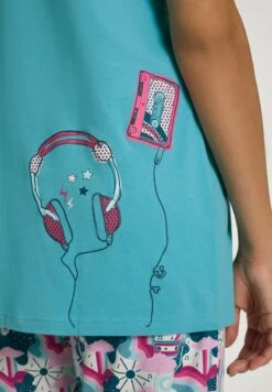 Ulla Popken MUSIK RUNDHALS HALBARM - Nachtwäsche Set - Helles Petrol -Ulla Popken f0a17d3071a1467494d0e3198254f0d6