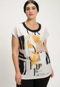 Ulla Popken BEDRUKT OVERSIZE, RONDE HALS KORTE MOUWEN - Bluse - Offwhite -Ulla Popken f0a40b690d1f400ebbbbfd0b75562b26 1