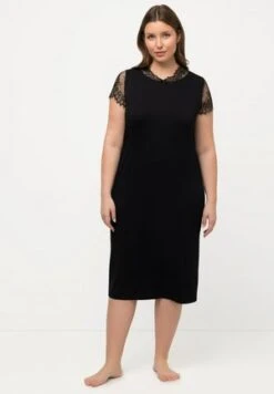 Ulla Popken V-HALS LANGE MOUWEN - Nachthemd - Zwart -Ulla Popken f15a72dd4e6c4f8bb45050f84a627947