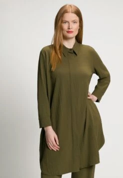Ulla Popken BUBBLE STRUKTUR - Hemdbluse - Oliv