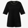 Ulla Popken PIMA SHORT SLEEVE - T-Shirt Basic - Black