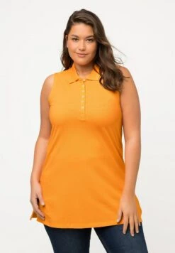 Ulla Popken REGULAR ÄRMELLOS - Poloshirt - Cantaloupe Orange -Ulla Popken f3bb84aef2eb4f6daaeb9997154996e7