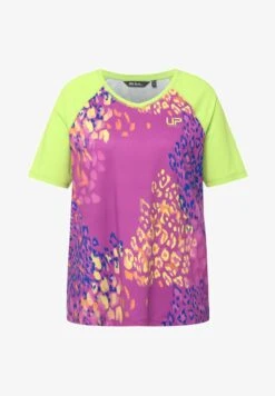 Ulla Popken COLOR BLOCK LEOPARD PRINT STRETCH - T-Shirt Print - Dark Magenta -Ulla Popken f40e0ef0882e4b05927d44b8f06447c4