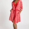 Ulla Popken Bademantel - Light Red Multi