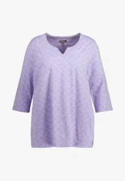 Ulla Popken KARO A-LINIE AUSSCHNITT 3/4-ARM - Langarmshirt - Lavender Multi -Ulla Popken f65bf7652cea4142867126d5fb19f971