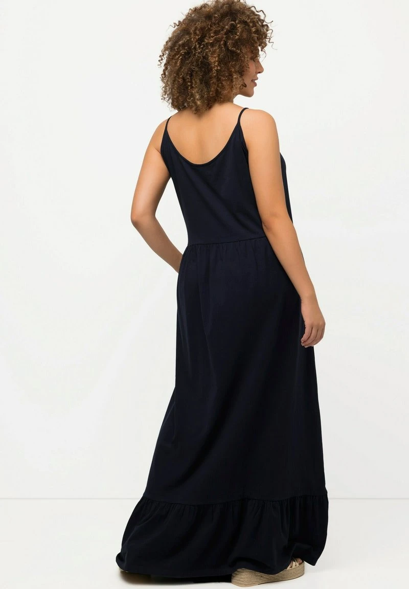 Ulla Popken SANS MANCHES DOUBLE VOLANT ET BRETEL - Maxikleid - Marine 5 Ulla Popken SANS MANCHES DOUBLE VOLANT ET BRETEL - Maxikleid - Marine – Bild 3