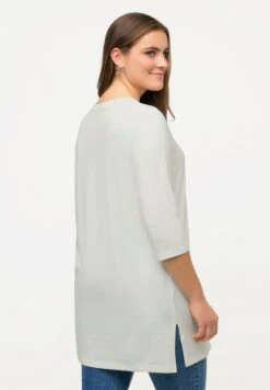 Ulla Popken ZIERBÄNDER CLASSIC V-AUSSCHNITT 3/4-ARM - Langarmshirt - Off White -Ulla Popken f6d5d755b6374082b43b5e8f46768427