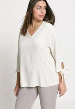 Ulla Popken TIE SLEEVE - Bluse - Snow White