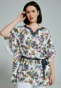 Ulla Popken BLÄTTER FLÜGEL HALBARM - Tunika - Schneeweiß -Ulla Popken f7379f0201bc4431b7bdc5d7ed7abc1e 1