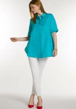 Ulla Popken Hemdbluse - Türkis -Ulla Popken f76e9b4533d14870abade7cd4e48c7cd