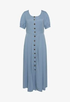 Ulla Popken BUTTON FRONT CHAMBRAY - Maxikleid - Light Blue -Ulla Popken f7ce8515877044ada203a30b2b4d9e50