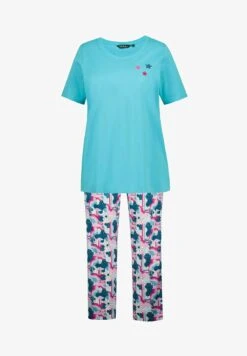 Ulla Popken MUSIK RUNDHALS HALBARM - Nachtwäsche Set - Helles Petrol -Ulla Popken f7d1a924783f41108b77d92f4adcb1c9