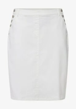 Ulla Popken COUPE 4 POCHES SILHOUETTE EN A - Jeansrock - Blanc Neige -Ulla Popken faa49fb7cc164a5dbf884bf04a01144a