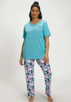 Ulla Popken MUSIK RUNDHALS HALBARM - Nachtwäsche Set - Helles Petrol -Ulla Popken feef13960f3d425fae229fb872b20e4e