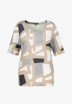 Ulla Popken T-Shirt Print - Sand 11 Ulla Popken T-Shirt Print - Sand -Ulla Popken ff159aab373043a79eca0b914d6de352