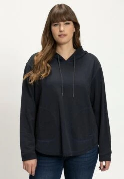 Ulla Popken LANGARM KAPUZEN - Kapuzenpullover - Marine